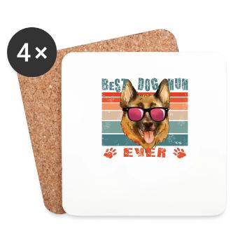 Dog Accessories German Shepherd Dog Owner - Coasters (set of 4) - white - Front