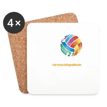 C’est ma fille fière maman de volleyball drôle - Dessous de verre (lot de 4) - blanc - Devant