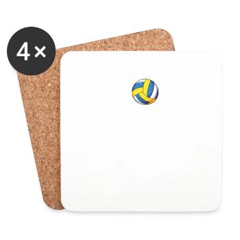 Volleyball Heartbeat Funny Sports Lover game - Coasters (set of 4) - white - Front