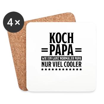 Koch Lustig Spruch Beruf Gastronomie Koch Geschenk - Untersetzer (4er-Set) - Weiß - Vorne