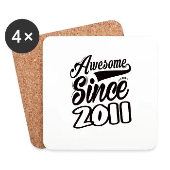 Awesome Since 2011 - Coasters (set of 4) - white - Front