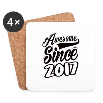 Awesome Since 2017 - Coasters (set of 4) - white - Front
