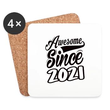 Awesome Since 2021 - Coasters (set of 4) - white - Front