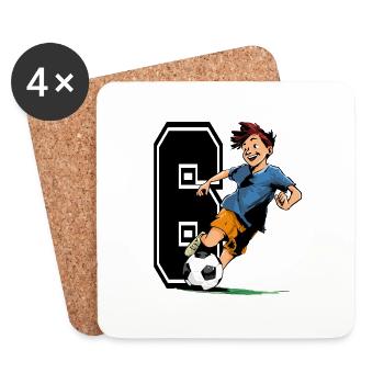 6 Year Old Footballer & Soccer Children's Birthday Party - Coasters (set of 4) - white - Front
