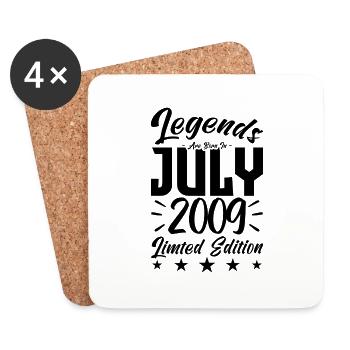Naissance En Juillet 2009. Cadeau d'anniversaire. - Dessous de verre (lot de 4) - blanc - Devant