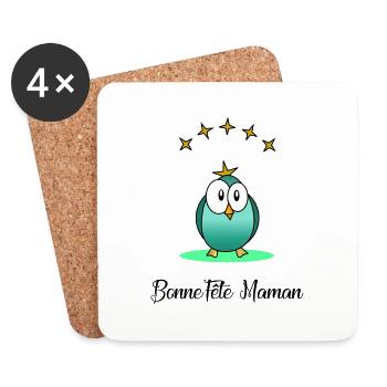 BONNE FÊTE MAMAN. MAMAN. FÊTE DES MÈRES. FÊTE - Dessous de verre (lot de 4) - blanc - Devant