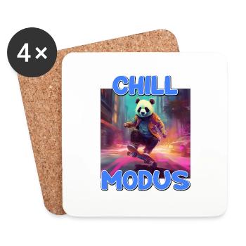 Chill Modus Pandabär Tierliebhaber Süßes Panda - Untersetzer (4er-Set) - Weiß - Vorne