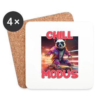 Chill Modus Pandabär Tierliebhaber Süßes Panda - Untersetzer (4er-Set) - Weiß - Vorne