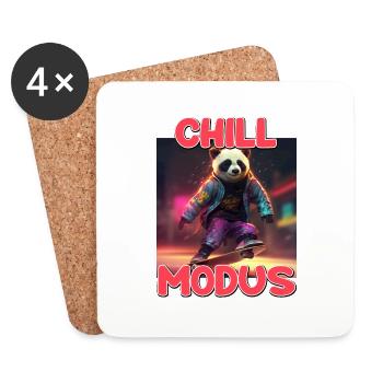 Chill Modus Pandabär Tierliebhaber Süßes Panda - Untersetzer (4er-Set) - Weiß - Vorne