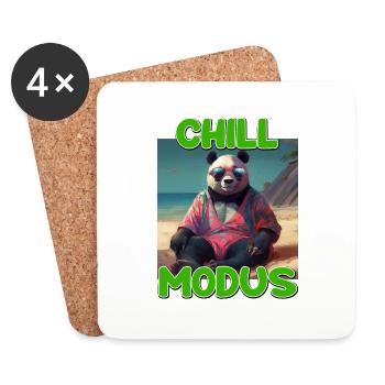 Chill Modus Pandabär Tierliebhaber Süßes Panda - Untersetzer (4er-Set) - Weiß - Vorne