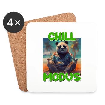 Chill Modus Pandabär Tierliebhaber Süßes Panda - Untersetzer (4er-Set) - Weiß - Vorne
