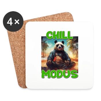 Chill Modus Pandabär Panda Liebhaber Süßes Panda - Untersetzer (4er-Set) - Weiß - Vorne