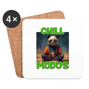 Nettes Chill Modus Pandabär Panda Liebhaber Süßes - Untersetzer (4er-Set) - Weiß - Vorne