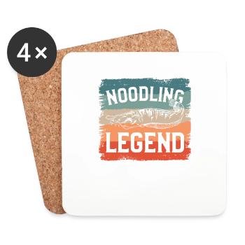 Noodling Legend Catfish Catfishing Fishing - Dessous de verre (lot de 4) - blanc - Devant