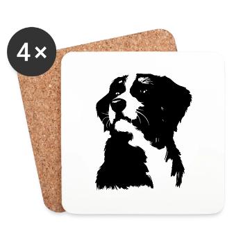 Dog Hund - Coasters (set of 4) - white - Front