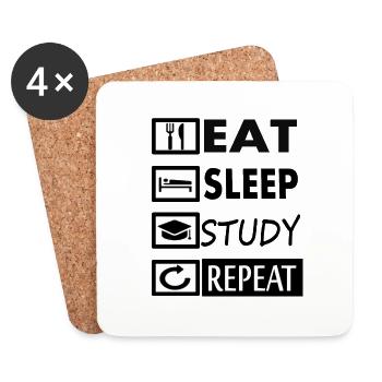 Étude Étudiant Szudentin Idée cadeau - Dessous de verre (lot de 4) - blanc - Devant