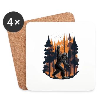 Forest Swagger: Bigfoot's Cool Camouflage - Untersetzer (4er-Set) - Weiß - Vorne