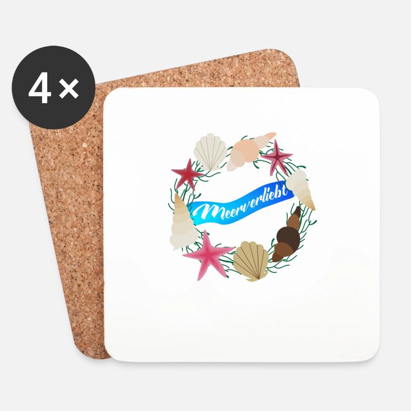 Meerverliebt - Untersetzer (4er-Set) - Weiß