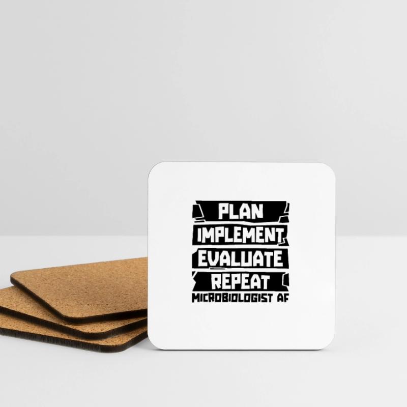 Plan Implement Evaluate Scientist Microbiologists Coasters (set of 4)