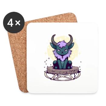 Pastel Goth Kawaii Cute Death Grim Reaper - Coasters (set of 4) - white - Front
