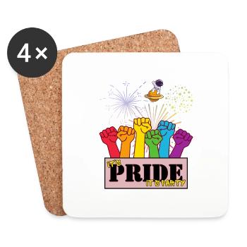 On Pridet est une fête - Dessous de verre (lot de 4) - blanc - Devant