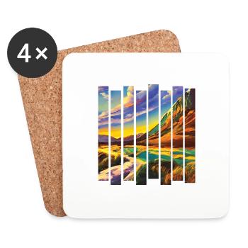 Mountains Hike Mountain hikers Hiking Mountain hiking - Coasters (set of 4) - white - Front