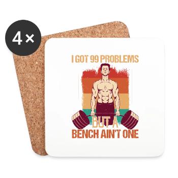 Mais un banc n’est pas un entraînement d’entraînement de musculation - Dessous de verre (lot de 4) - blanc - Devant