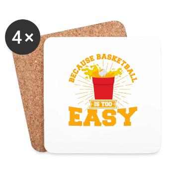 Bier Pong Champion Weil Basketball zu einfach ist - Untersetzer (4er-Set) - Weiß - Vorne