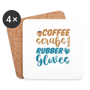Coffee Scrubs And Rubber Gloves #nurselife 4 - Untersetzer (4er-Set) - Weiß - Vorne