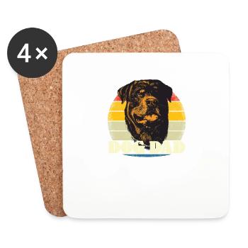 Accessoires pour chiens Rottweiler Propriétaires de chiens - Dessous de verre (lot de 4) - blanc - Devant