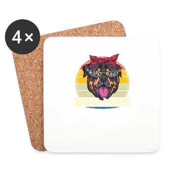 Accessoires pour chiens Rottweiler Propriétaires de chiens - Dessous de verre (lot de 4) - blanc - Devant