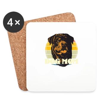 Accessoires pour chiens Rottweiler Propriétaires de chiens - Dessous de verre (lot de 4) - blanc - Devant