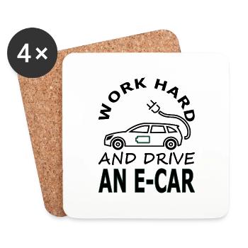 E-car driving e-car driver saying gift idea - Coasters (set of 4) - white - Front