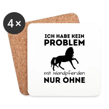 Problem mit Islandpferden - Untersetzer (4er-Set) - Weiß - Vorne