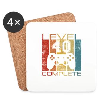 40 Geburtstag Gamer Level 40 complete Vintage - Untersetzer (4er-Set) - Weiß - Vorne