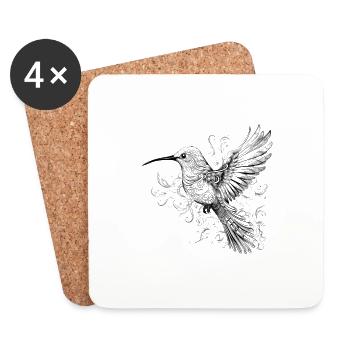 Hummingbird - Coasters (set of 4) - white - Front