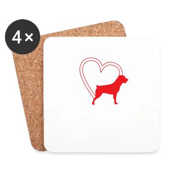 Accessoires pour chiens Rottweiler Propriétaires de chiens - Dessous de verre (lot de 4) - blanc - Devant