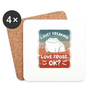 I Just Freaking Love Frogs Ok Frog Lover - Coasters (set of 4) - white - Front