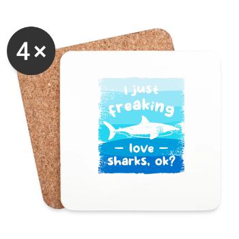 Je viens de flipper les requins d’amour ok amoureux des requins - Dessous de verre (lot de 4) - blanc - Devant