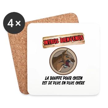 intrus bienvenus - Dessous de verre (lot de 4) - blanc - Devant