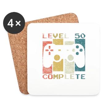 50 Birthday Gamer Level 50 complete Vintage - Coasters (set of 4) - white - Front