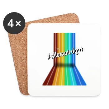 #alleswirdgut Everything Will Be Fine Saying Statement - Coasters (set of 4) - white - Front