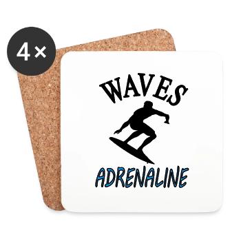 Surfer Surf Planche de surf Surfer Idée cadeau - Dessous de verre (lot de 4) - blanc - Devant