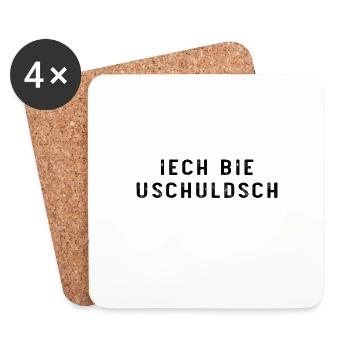 Unschuldig Erzgebirge Dialekt - Untersetzer (4er-Set) - Weiß - Vorne