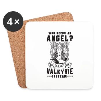 Who Needs An Angel Send Viking Woman Valkyries - Untersetzer (4er-Set) - Weiß - Vorne