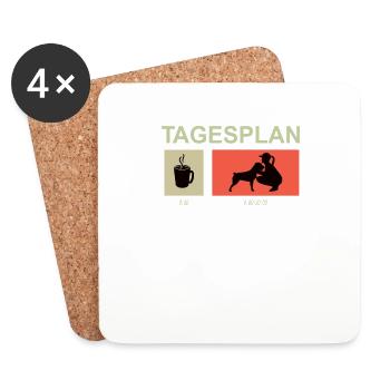 Hundezubehör Rottweiler Hundebesitzer - Untersetzer (4er-Set) - Weiß - Vorne
