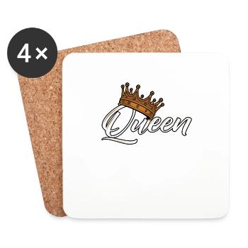 Awesome camping queen crown - Coasters (set of 4) - white - Front