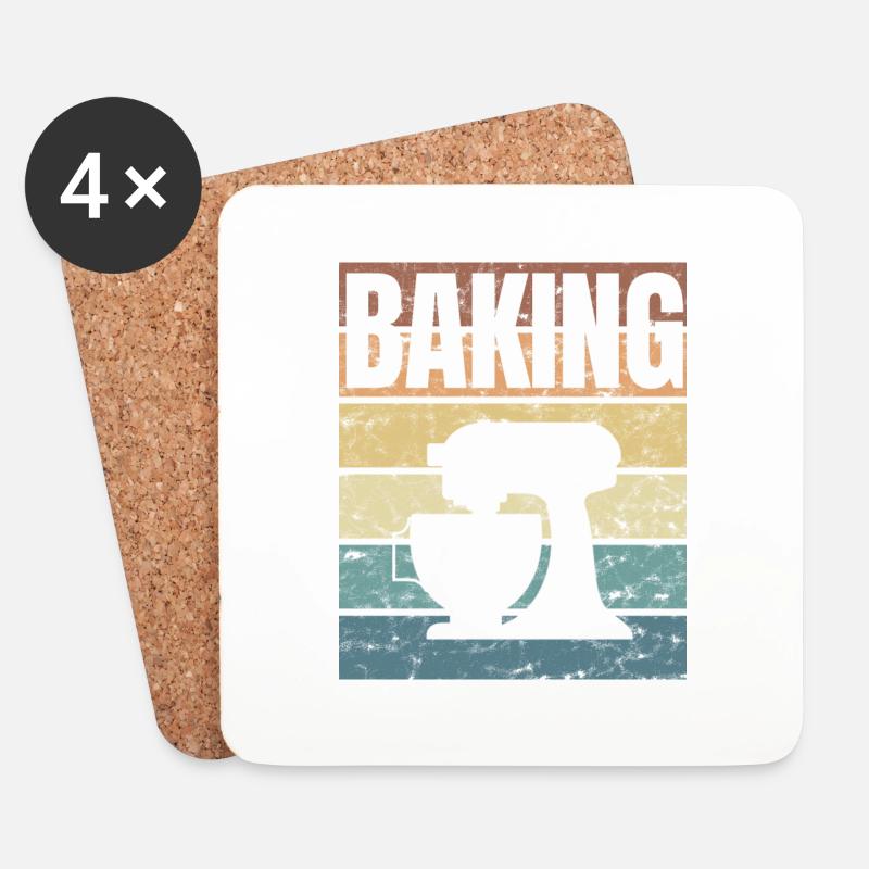 Backen Therapie Backe Kuchen Chefkoch - Untersetzer (4er-Set) - Weiß