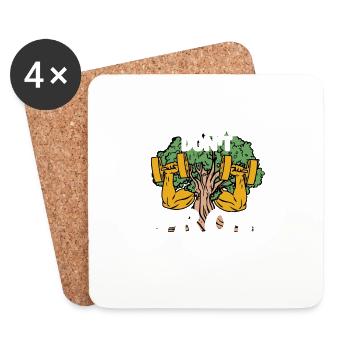 Biceps don't Grow On Trees Workout Training Weight - Coasters (set of 4) - white - Front