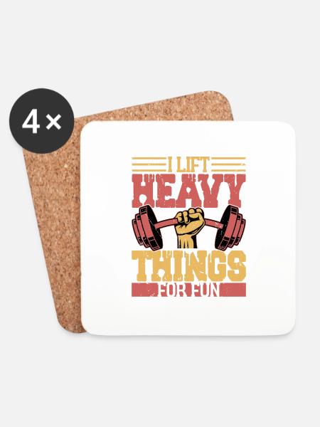 I Lift Heavy Things For Fun Workout Training Weigh - Untersetzer (4er-Set) - Weiß